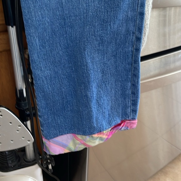 The Denim Tailor Pink Plaid Bows Blue Size 14 - Picture 4 of 8